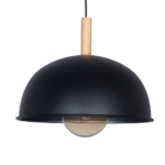 COLGANTE MEDIA ESFERA C/MADERA NEGRA - 1L