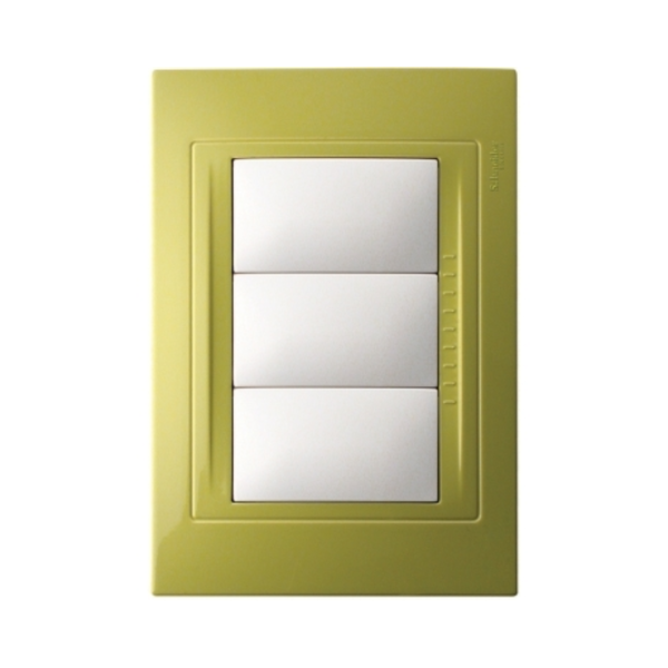 TAPA DE 3 MODULOS VERDE SATINADO - BASE