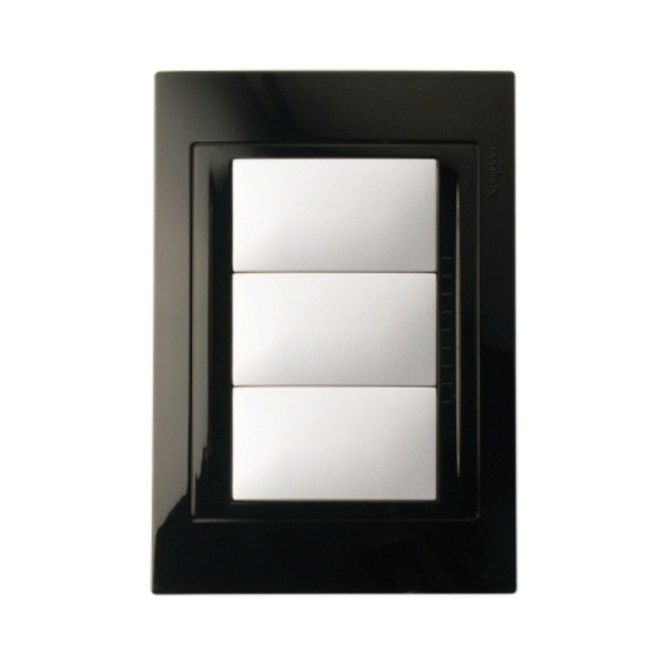 TAPA DE 3 MODULOS NEGRO