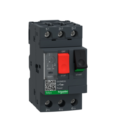 GUARDAMOTOR TERMOMAGNETICO GV2ME05 TESYS DECA 0.63-1A PULSADOR