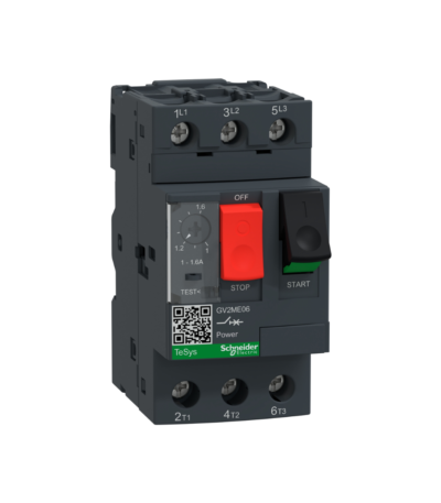 GUARDAMOTOR TERMOMAGNETICO GV2ME06 TESYS DECA 1-1.6A PULSADOR