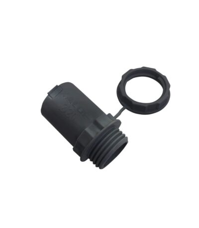 CONECTOR CON ROSCA COLOR NEGRO CAJA A CAÑO 25MM10