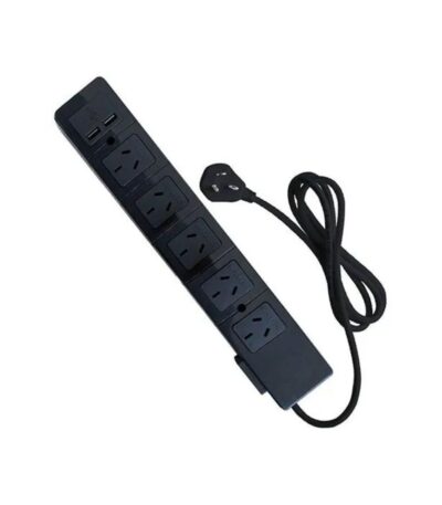 PROLONGADOR NEGRO 5 TOMAS + USB 1.5MTS