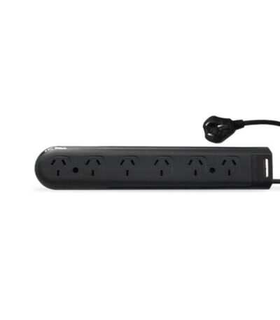 PROLONGADOR 6 TOMAS CON LLAVE TERMICA 1.5MTS NEGRO
