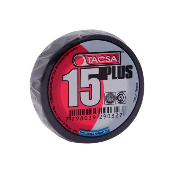 CINTA AISLADORA NEGRA PVC PLUS 19MMX0.15MM 20 METROS