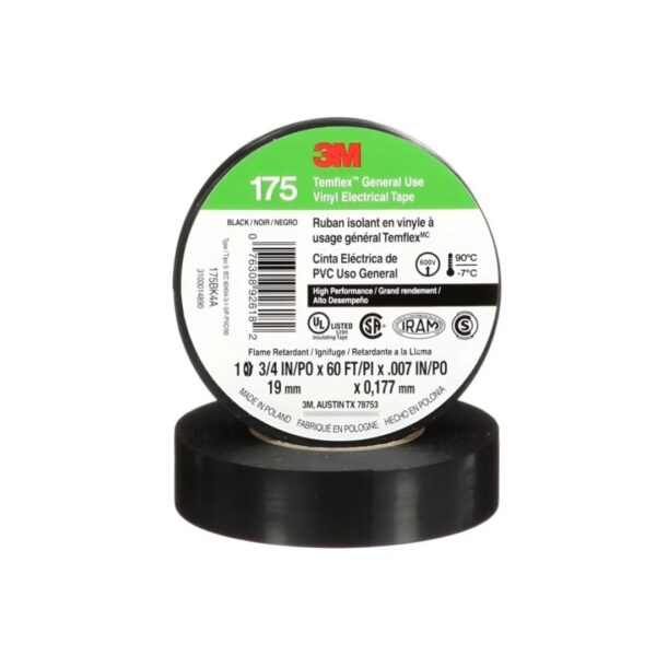 CINTA AISLADORA TEMFLEX 175 19MM X 9 METROS NEGRA