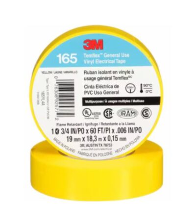 CINTA AISLADORA TEMFLEX AMARILLA PVC 165 19MM X 18 METROS