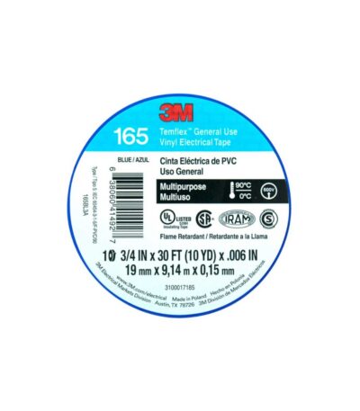 CINTA AISLADORA TEMFLEX AZUL PVC 165 19MM X 9 METROS