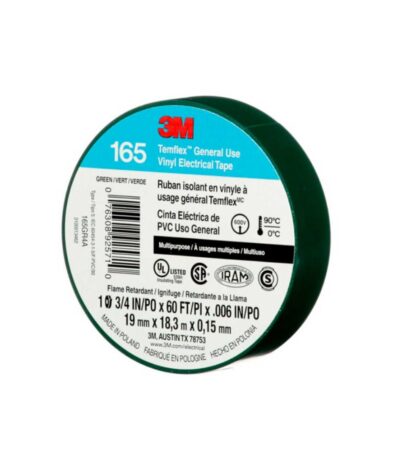 CINTA AISLADORA VERDE TEMFLEX PVC 165 19MM X 18 METROS