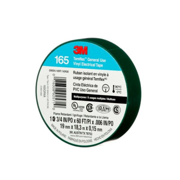 CINTA AISLADORA VERDE TEMFLEX PVC 165 19MM X 18 METROS