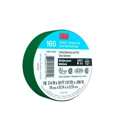 CINTA AISLADORA TEMFLEX VERDE PVC 165 19MM X 9 METROS