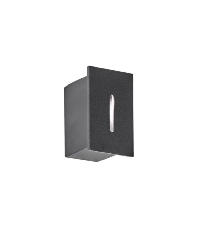 EMBUTIDO YUKON NEGRO DE PARED 2.2W
