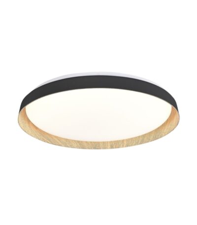 PLAFON CHESTER 45W 510MM NEGRO MADERA