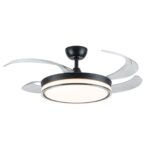 VENTILADOR DE TECHO RETRACTIL NEGRO 4P 42