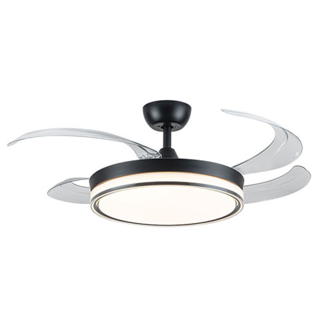 VENTILADOR DE TECHO RETRACTIL NEGRO 4P 42 VENTILADOR DE TECHO RETRACTIL NEGRO 4P 42