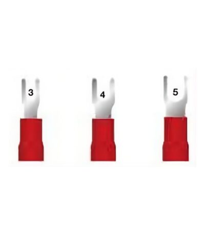 TERMINAL PREAISLADO 0.25 A 1.5MM ROJO HORQUILLA X 100U