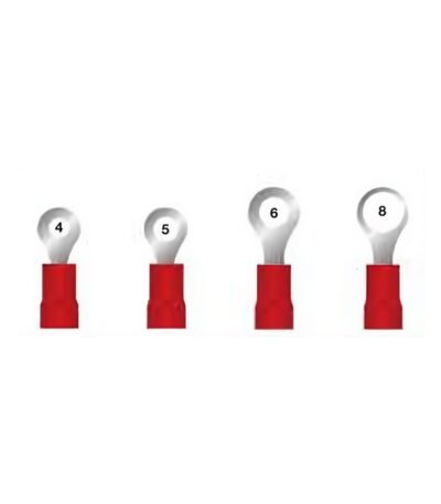 TERMINAL PREAISLADO 0.25 A 1.5MM ROJO OJAL X 100U