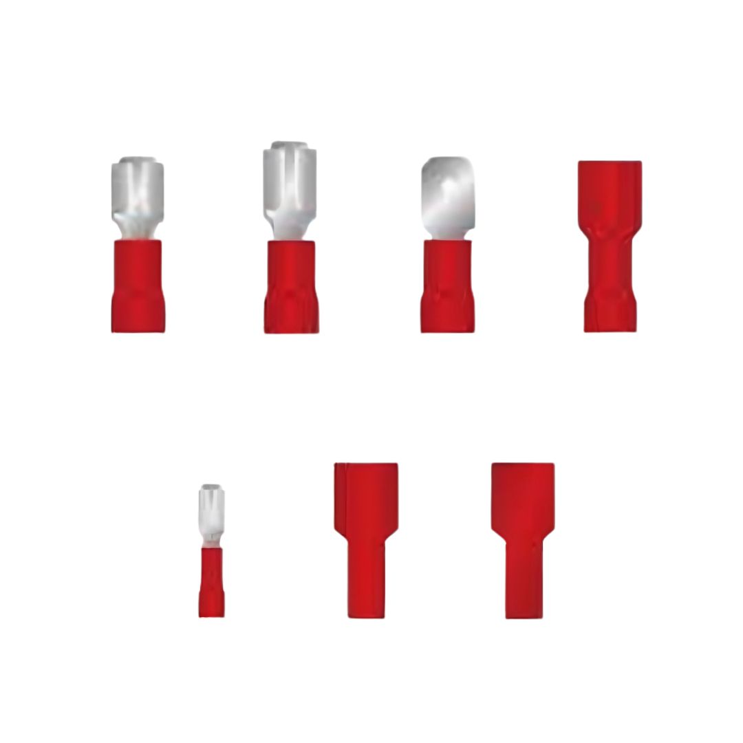 TERMINAL PREAISLADO PALA ROJO 0.25 A 1.5MM X 100U. TERMINAL PREAISLADO PALA ROJO 0.25 A 1.5MM X 100U.