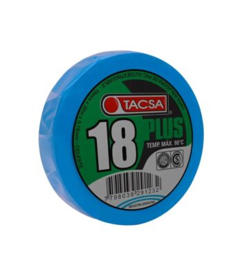 CINTA AISLADORA PVC PLUS CELESTE 19MM X 20M X 0.18MM