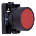 Pulsador plástico rojo 22mm