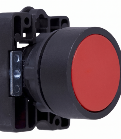 Pulsador plástico rojo 22mm