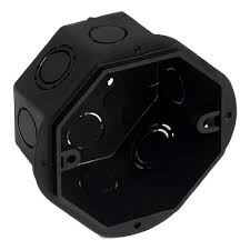 CAJA PLASTICA OCTOGONAL-HEXAGONAL GRANDE 9X9 NEGRO