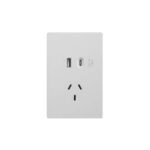 LLAVE MILAN BLANCA TOMA SIMPLE 10A + USB (A+C)